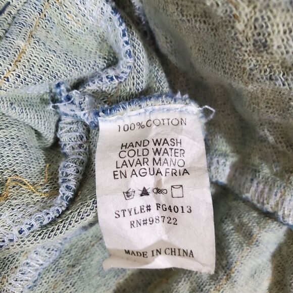 Freda Five Beaded Stretch Denim Boho Art to Wear Distressed Jacket - Picture 10 of 10